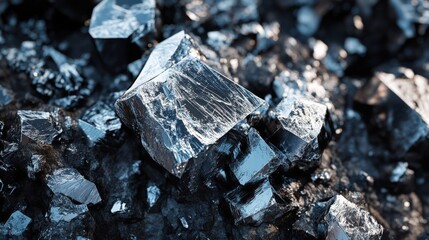 The surface of rough hematite gleams with a metallic luster, revealing unique crystal formations and textures. This natural specimen is captivating in its detail