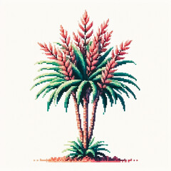 Illustration against light background with space for text, pixel art style 