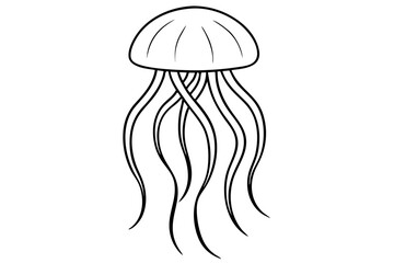 jellyfish icon silhouette with Transparent Background Clipart