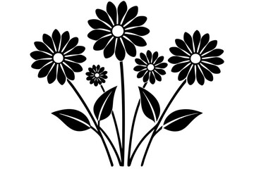 flower set icon with Transparent Background Clipart