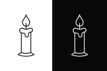 Christmas candles isolated on white background. Candle icon, logo isolated on white background.