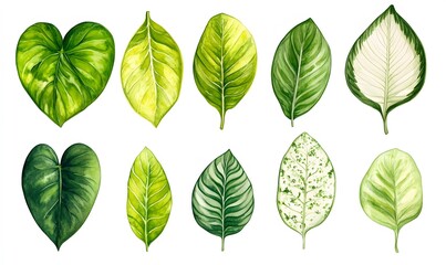 Obraz premium Assortment of tropical leaves and foliage