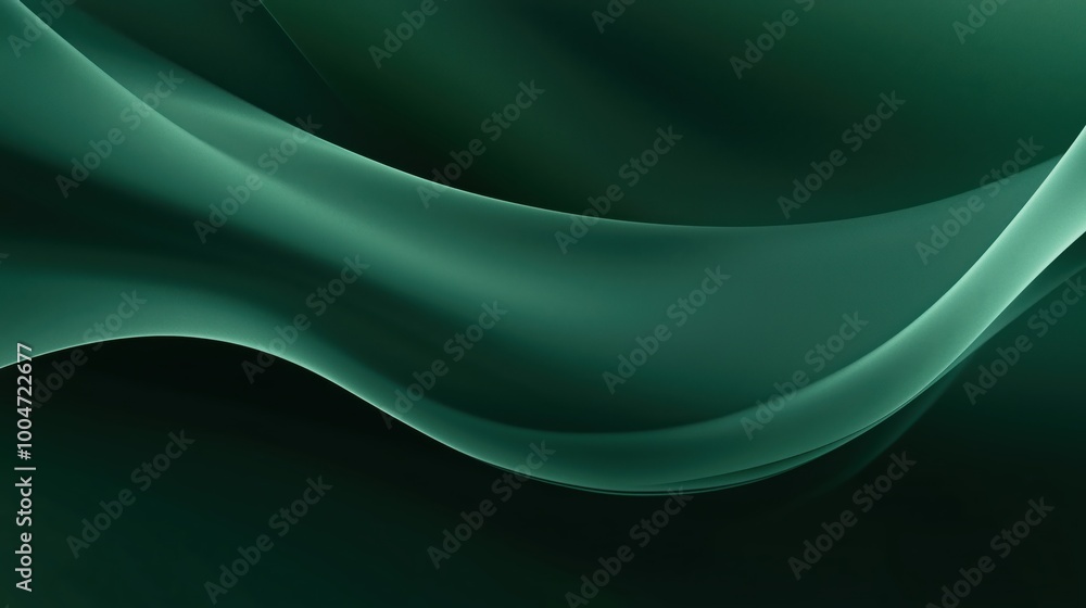 Poster green wave with a dark background. the wave is long and curvy. the background is dark and the wave i