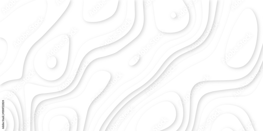 Poster abstract paper carve template. abstract white and gray 3d papercut topography relief vector backgrou