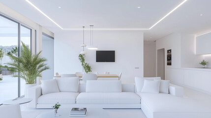 Modern white classic interior