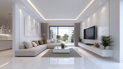 Fototapeta premium Modern white classic interior