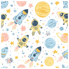 Cute Space Exploration Pattern