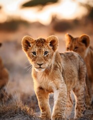 Young Lions Cub in Golden Light