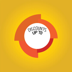 discounts up to text vector sticker label price icon illustration