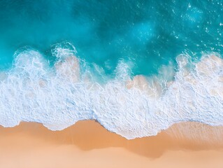 Waves at beach seen from above