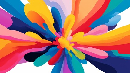 abstract  vibrant, cartoon-style background featuring a dynamic explosion of colors, innovative page design, banner, designed wallpaper