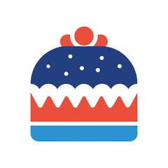 Cake vector design color logo or  icon on white background.