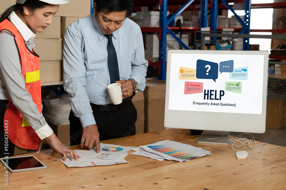 Poster help screen on the website provide answer to faq frequently asked question snugly with knowledge inf