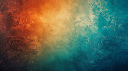 Obraz premium grainy gradient background teal orange read blue