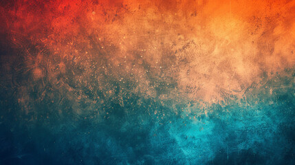 Obraz premium grainy gradient background teal orange read blue