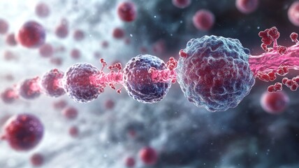 An illustration showing exosomes targeting a tumor cell, representing their use in targeted cancer therapy