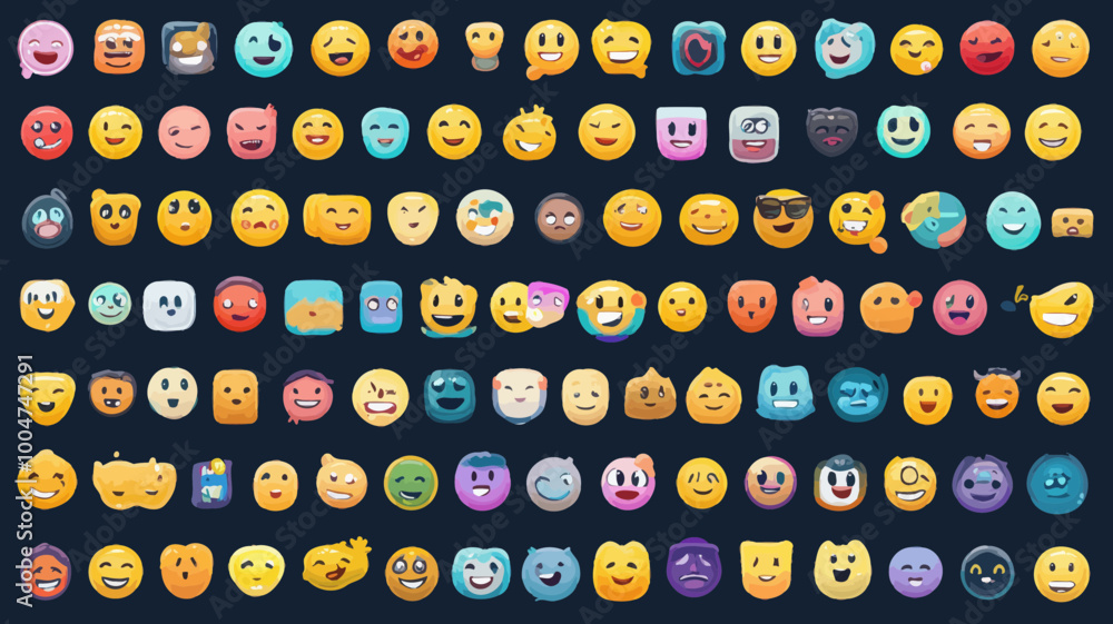 Poster whatsapp updated emoji pack 2023: 100% editable vector set for customization and design projects