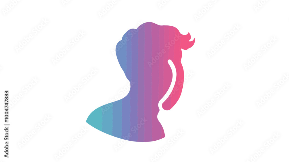 Poster minimalist gradient vector of profile silhouette taking a call for communication and technology conc