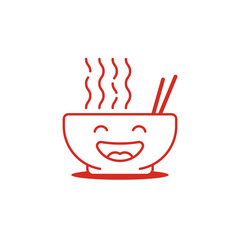 happy ramen bowl like kawaii icon