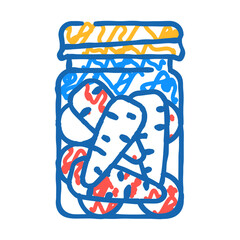 Obraz premium canned carrot doodle icon sketch vector. canned carrot sign. isolated symbol illustration