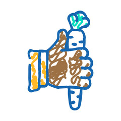 food hand carrot doodle icon sketch vector. food hand carrot sign. isolated symbol illustration