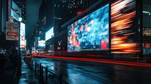  A digital billboard displaying dynamic advertisements.  A digital billboard displaying dynamic advertisements. 