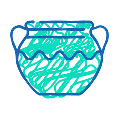 craft clay crockery doodle icon sketch vector. craft clay crockery sign. isolated symbol illustration