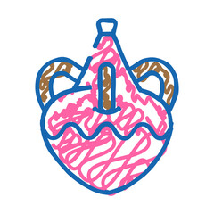 brown clay crockery doodle icon sketch vector. brown clay crockery sign. isolated symbol illustration