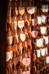 Asia, Japan, Nihon, Nippon, Tokyo, Shibuya, Wooden Japanese prayer tablets with wishes