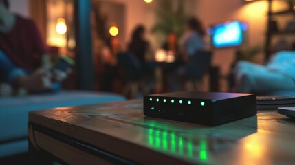 Modern high speed 5g next generation router for home secure networks and online communication high bandwidth internet technology