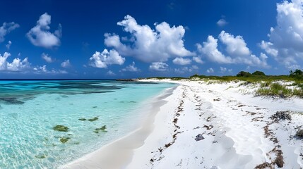 Obraz premium Panoramic view of a beach on a island
