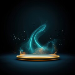 Abstract Neon Glow with Stage Platform.