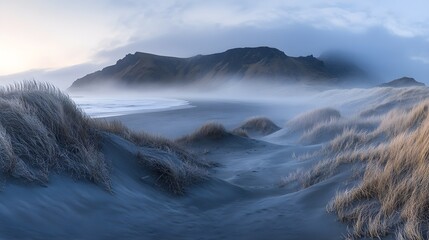 Fototapeta premium Panoramic view of a dune beach on a island