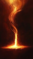 Flaming vortex of fire, abstract digital art