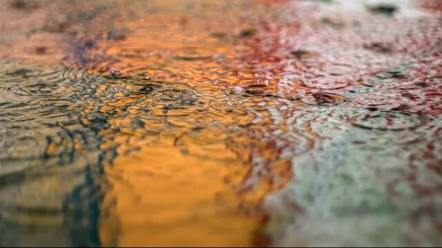 Rain on pavement