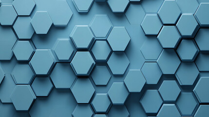 Fototapeta premium A design of concentric blue hexagons with subtle gradients. 