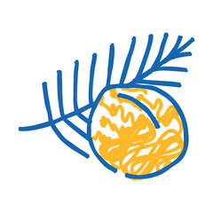 coconut palm leaf doodle icon sketch vector. coconut palm leaf sign. isolated symbol illustration