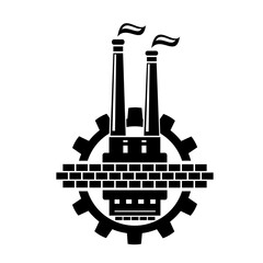 Vector icon, logo, factory illustration, production. Industry. An industrial facility.