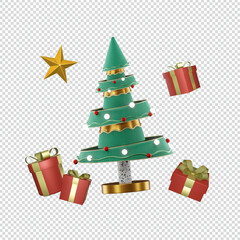 christmas tree with gift boxes