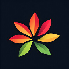 Fototapeta premium Vibrant Abstract Leaf Design Logo
