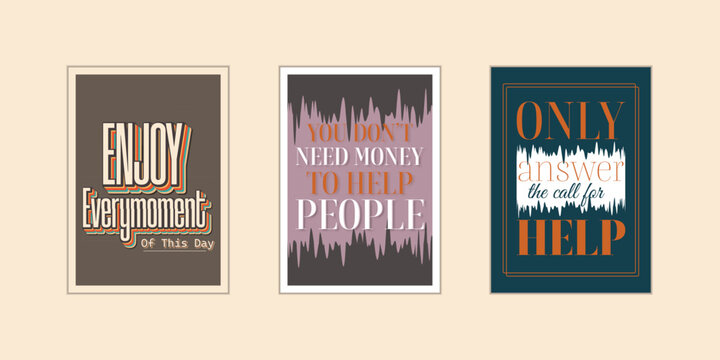 Motivational and Inspirational quote set. Vector illustration.