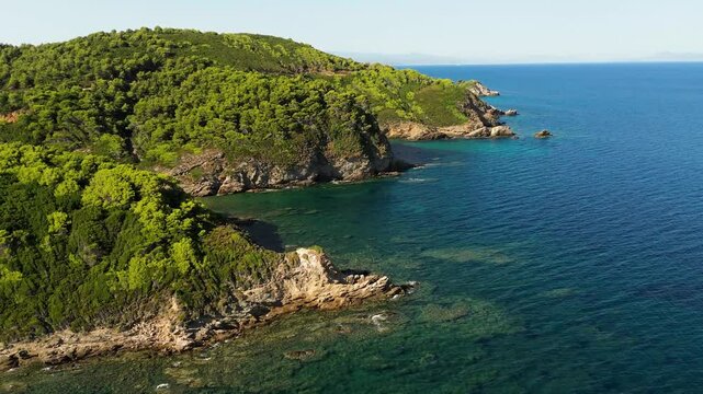 Stunning Aerial Views of Greece: Pristine Beaches, Lush Forests, and Crystal Blue Waters