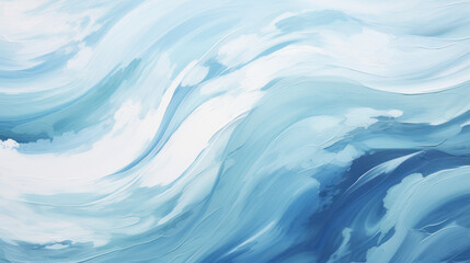 Obraz premium Dynamic abstract ocean wave texture. Serene beautiful sea. Calming visual experience. Swirling patterns, gentle curves, seascape. Painting background.