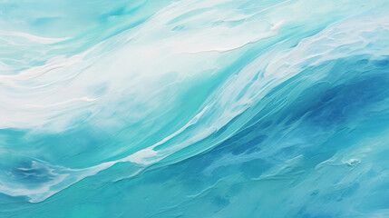 Obraz premium Dynamic abstract ocean wave texture. Serene beautiful sea. Calming visual experience. Swirling patterns, gentle curves, seascape. Painting background.
