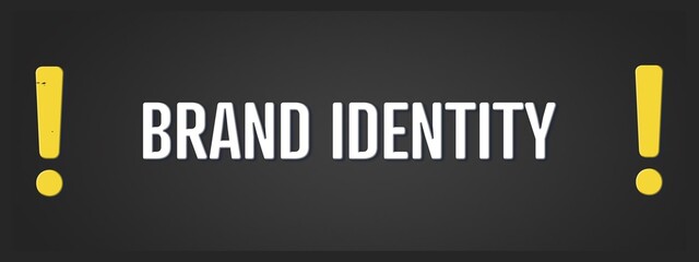 Brand Identity. A blackboard with white text. Illustration with grunge text style.