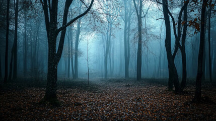 Fototapeta premium A dark, moody forest background, perfect for mysterious themes.