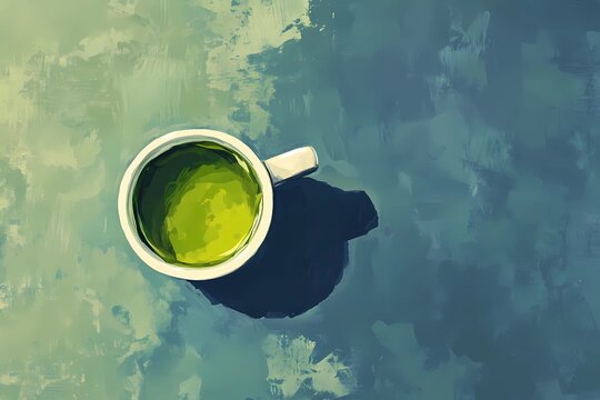 An image of green tea on a stock-style background, suitable for microstocks and graphic projects.