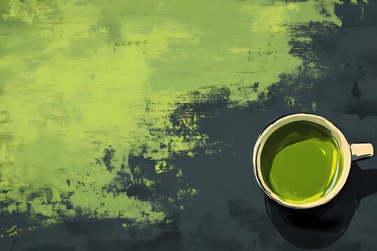 An image of green tea on a stock-style background, suitable for microstocks and graphic projects.