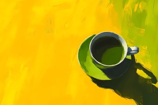 An image of green tea on a stock-style background, suitable for microstocks and graphic projects.