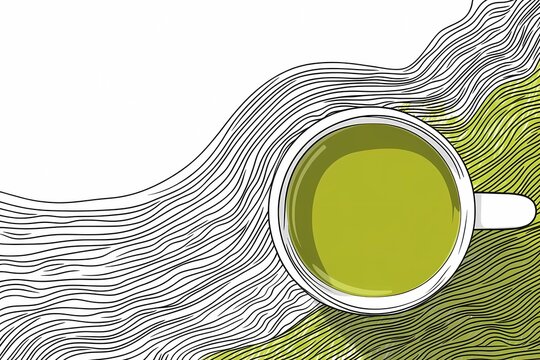 An image of green tea on a stock-style background, suitable for microstocks and graphic projects.